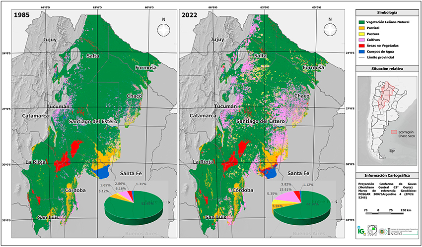 Mapas de Coberturas y Usos de la Tierra de la ecorregión Chaco Seco