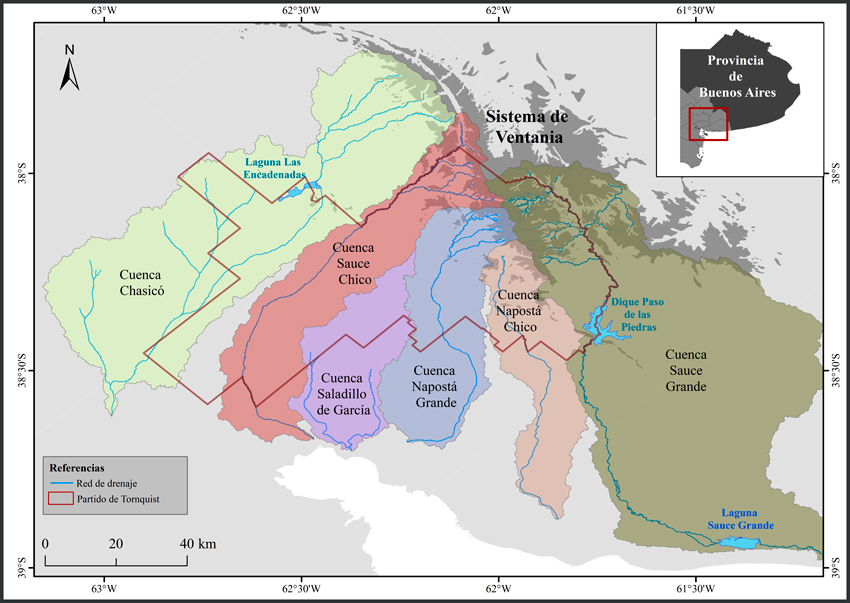 Cuencas de la vertiente occidental del Sistema de Ventania