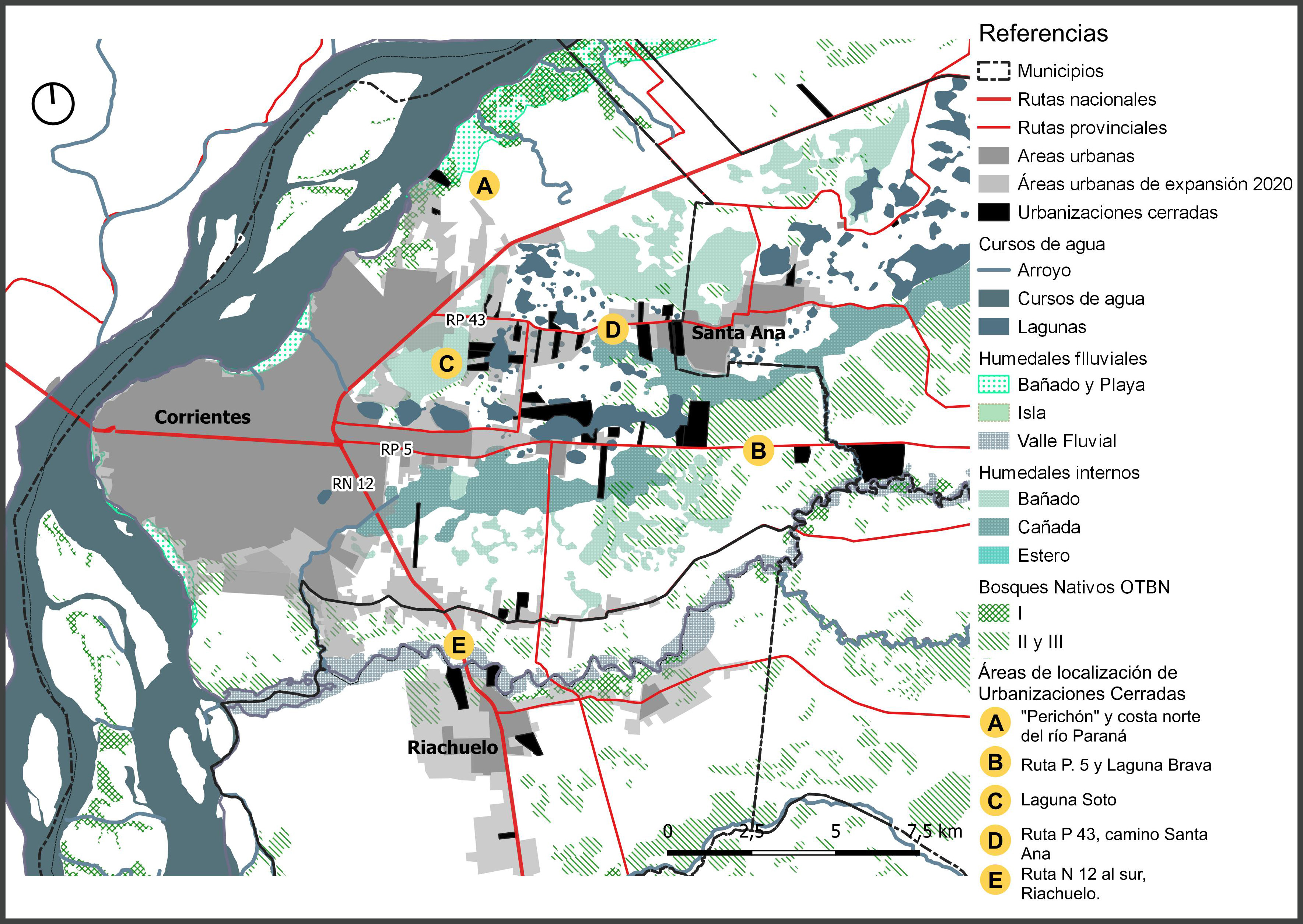 &Aacute;reas de crecimiento suburbano mediante Urbanizaciones Cerradas, Ordenanzas de clubes de campo, &aacute;reas de humedales.