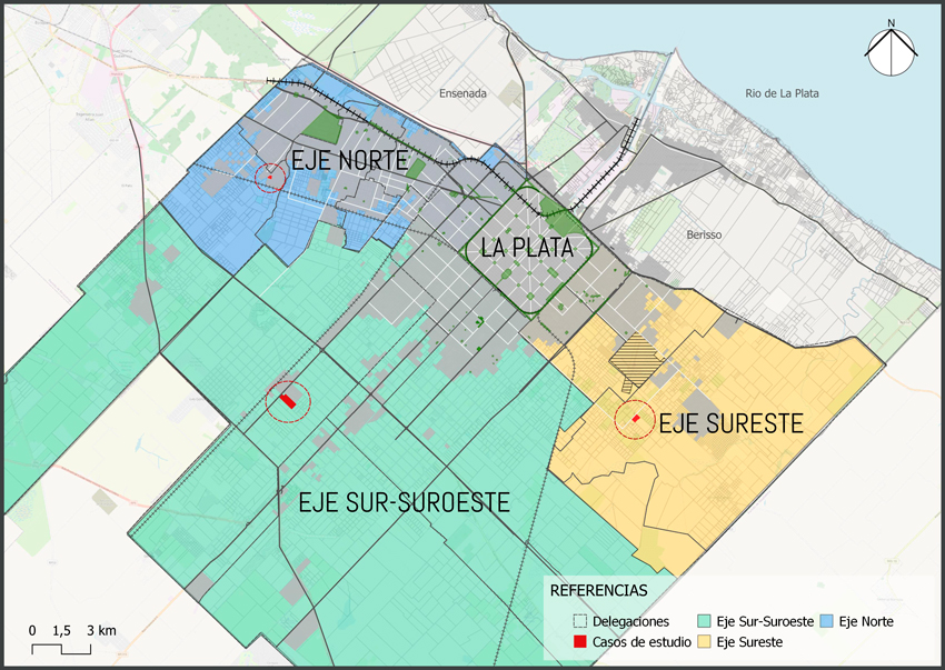 Ejes de crecimiento en el Partido de La Plata.
